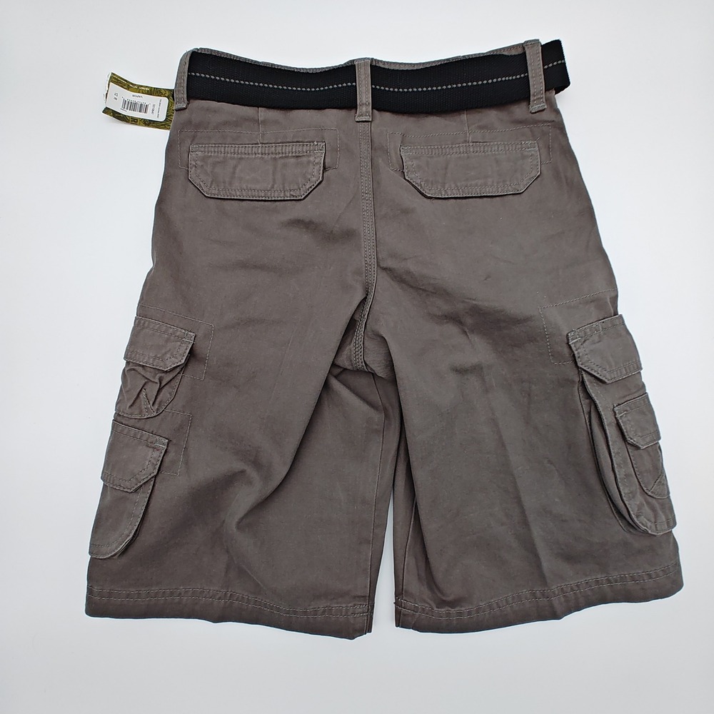 Lot 2 Lee Dungarees Youth Cargo Shorts Size 12 Regular w Belts Khaki‎ Gray - Picture 7 of 13